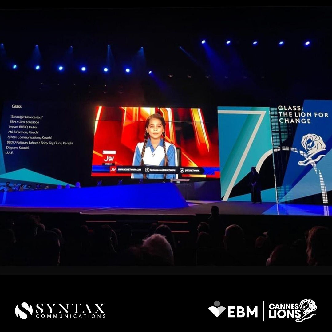 syntaxcom's tweet image. We&apos;re thrilled that our collaboration with EBM has won PK first-ever Cannes Glass Gold Lion for its Schoolgirl Newscasters Campaign.We extend our deepest gratitude to @official_ebm and @AttiyahK for entrusting us with their vision for EBM&apos;s success. #TeamSyntax #EBMWinsAtCannes