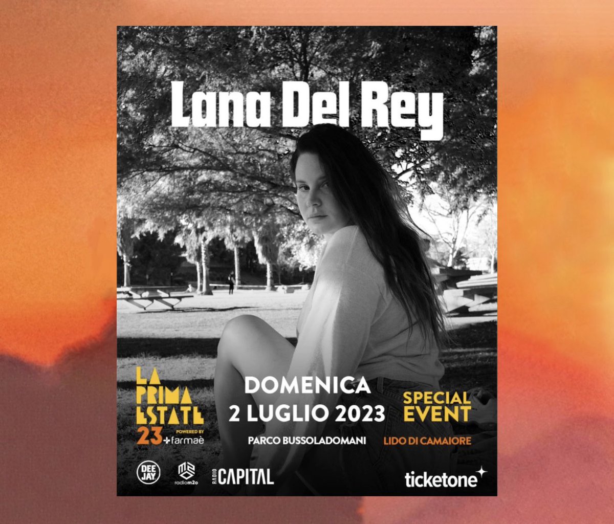 Lana Del Rey will be performing in Italy next Sunday at the La Prima Estate Festival ❤️🇮🇹