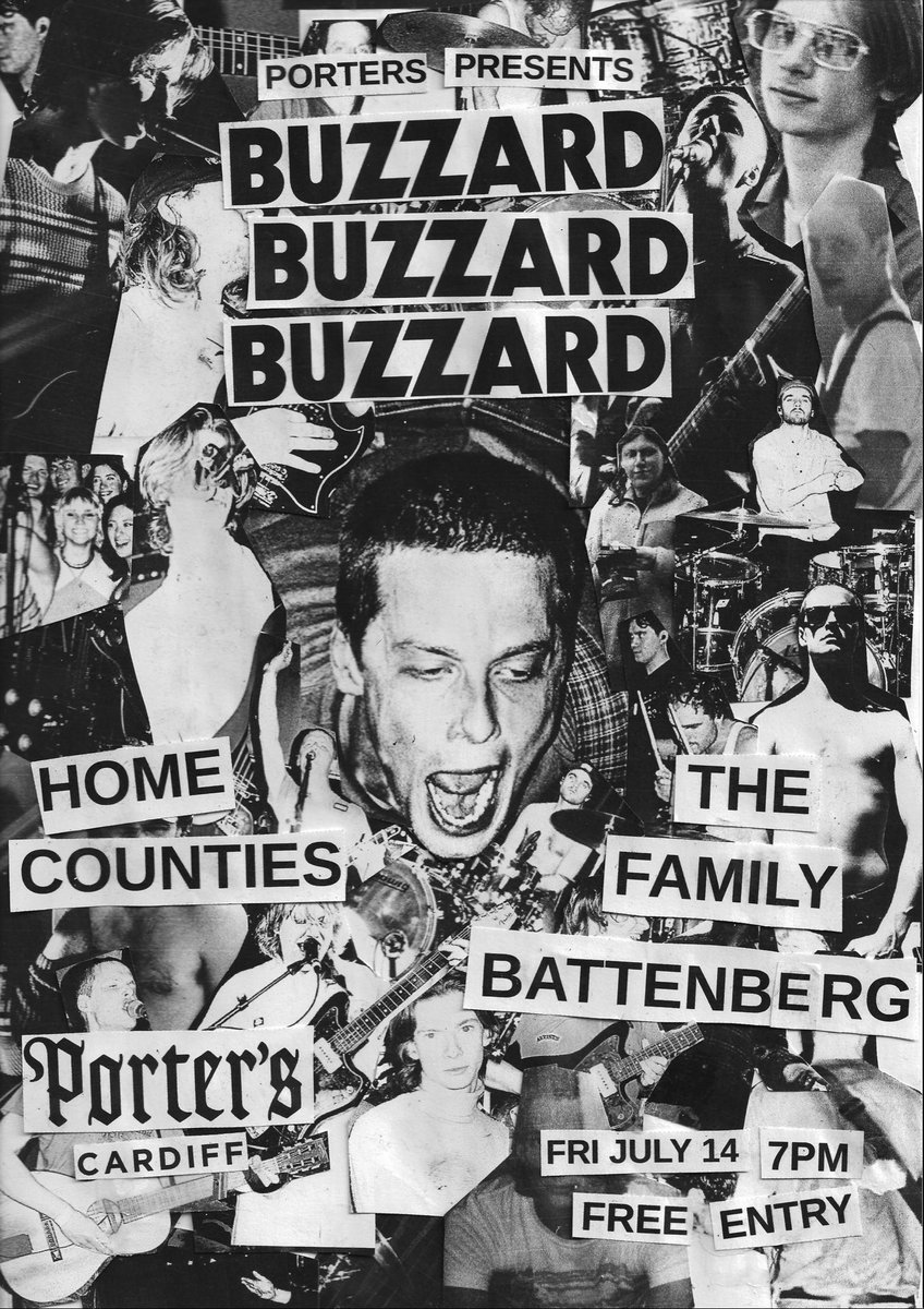 Buzzard Buzzard Buzzard (@buzzardbuzzard) on Twitter photo CARDIFF awe’ll be playing a very special and very FREE show at <a href="/Porterscardiff/">Porter’s Cardiff</a> with <a href="/Home_Counties_/">Home Counties</a> and <a href="/the_battenberg/">The Family Battenberg</a> on Friday July 14th, doors are at 7pm, first come first served, see you down there earrrrly!! CARDIFF awe’ll be playing a very special and very FREE show at <a href="/Porterscardiff/">Porter’s Cardiff</a> with <a href="/Home_Counties_/">Home Counties</a> and <a href="/the_battenberg/">The Family Battenberg</a> on Friday July 14th, doors are at 7pm, first come first served, see you down there earrrrly!!
