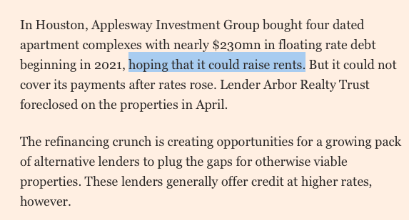 kylascan's tweet photo. wild stats on commercial real estate

• Blackstone said US offices now < 2% of portfolio, from > 60% in 2007
• Only top ~10% of office buildings in NYC are _not_ distressed
• NYC building recently sold for ~30% less than 2006 sale price
• ~$900bn in US cre debt coming due https://t.co/KGILsbuxrs