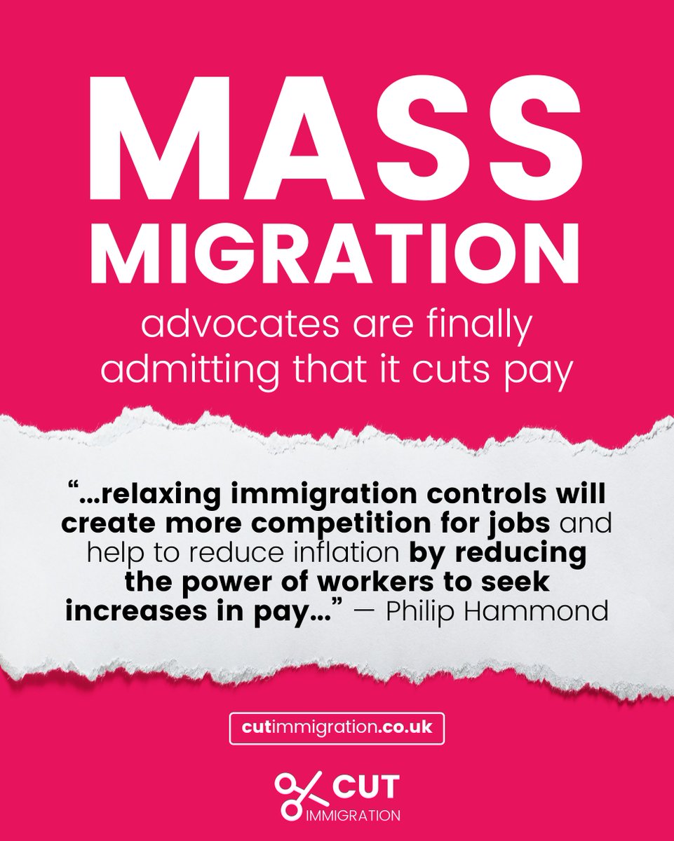 The mask of mass migration is finally starting to slip as those who have gaslit us for decades admit that mass migration does undercut pay. 

Indeed, it seems that is its purpose... 😡