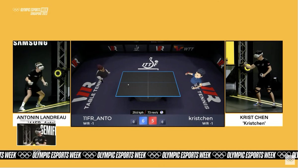 Great to see the Virtual Table Tennis demo at Olympic Esports Week