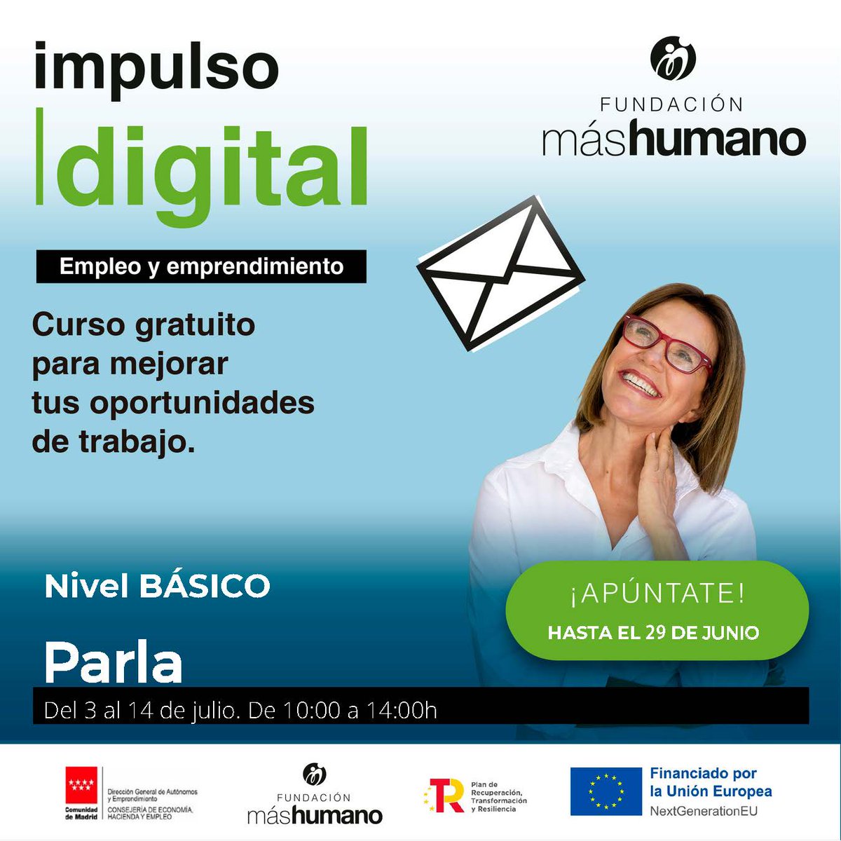 Consigue el trabajo que sueñas en #MarketingDigital 😍

Desde <a href="/Fundmashumano/">Fundacion Máshumano</a> <a href="/ImpulsoDigitalF/">Impulso Digital</a> y <a href="/aidejoven/">AIDEJoven</a> te ofrecemos un #curso GRATUITO para que te formes y mejores tus oportunidades laborales 👩‍🎓

¡Mañana cerramos inscripciones!

Reserva YA 👇
impulsodigital.mashumano.org/cursos/parla-b…
