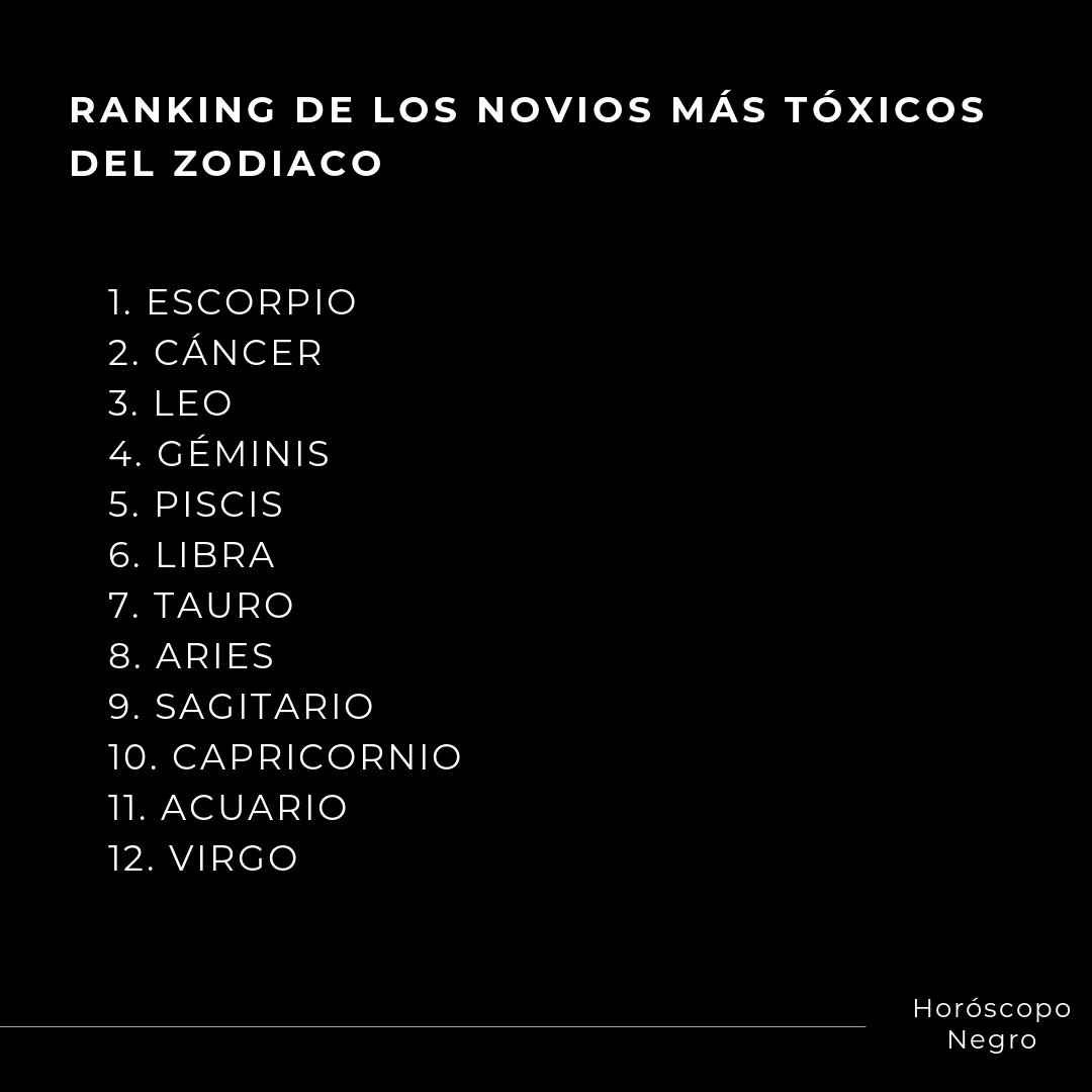horoscoponegro's tweet photo. Ranking de los novios más tóxicos del Zodiaco 🔮⚠️ https://t.co/oHuLVzhWYl