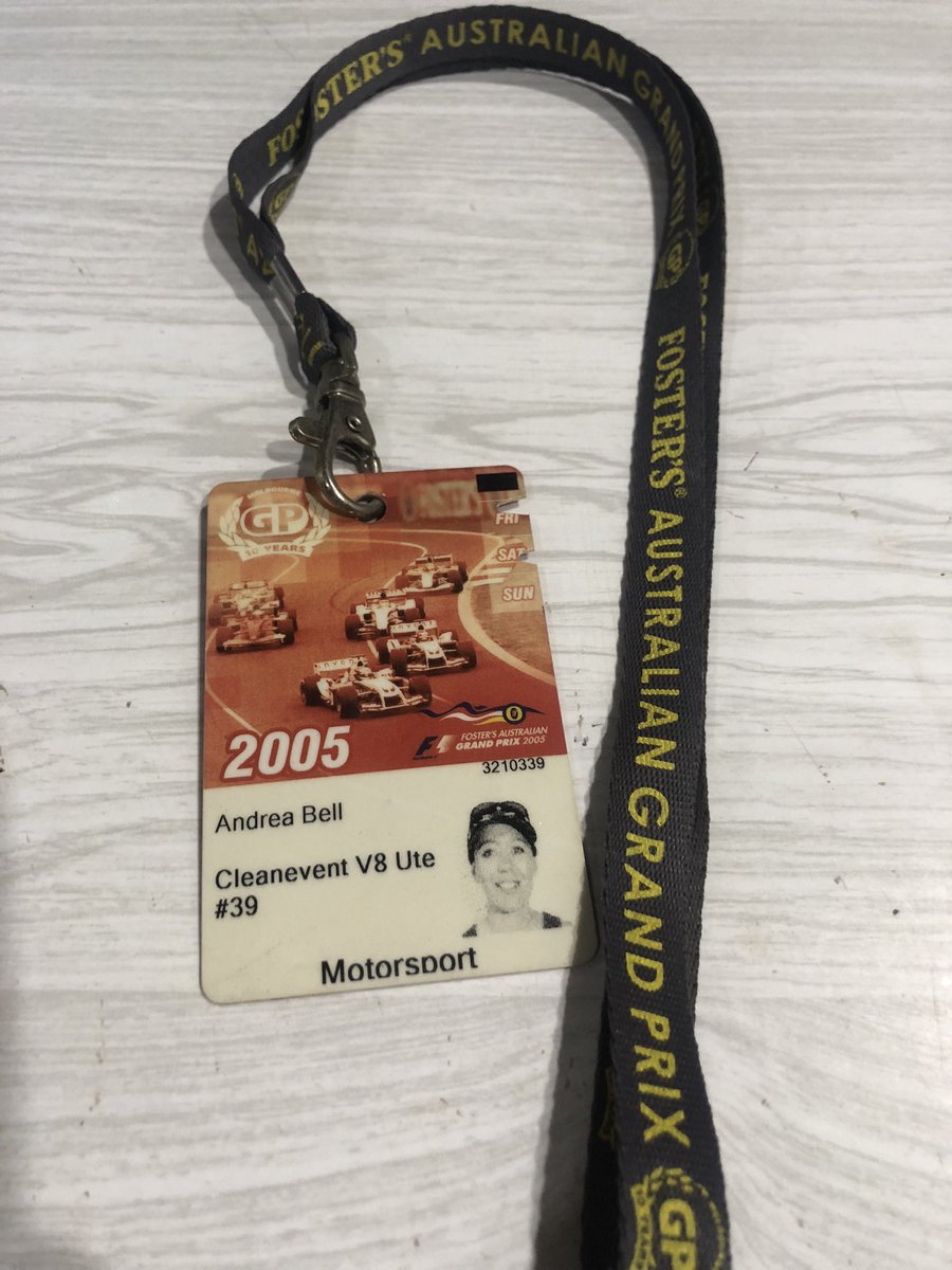 Andreadn34's tweet image. I just found my crew pass from the 2005 Fosters Australian F1 Grand Prix! So happy I found this! It’s been missing for years! I didn’t see too much of the F1 bc I was busy in the paddock but it was damn good fun! That was before marriage &amp;amp; kids 🤭
#F1 #AusGP #V8Utes