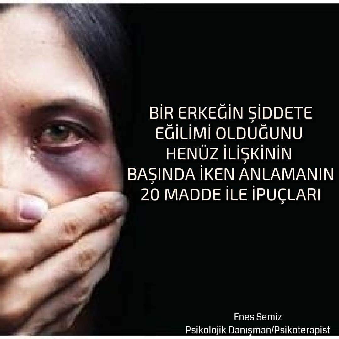 yukselkara06's tweet photo. BİR ERKEĞİN ŞİDDETE EĞİLİMİ OLDUĞUNU HENÜZ İLİŞKİNİN BAŞINDA İKEN ANLAMANIN 20 MADDE İLE İPUÇLARI
Aşkla başlayan ilişkilerin bir süre sonra şiddete, işkenceye hatta katliama dönüşmesi kendiliğinden olmuyor. Şiddet eğilimi sonradan var olmuyor. https://t.co/eicpGPwNKO