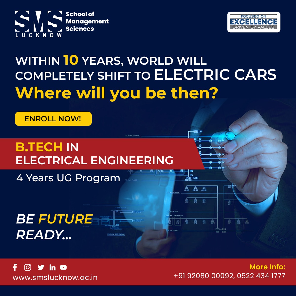 SMS Lucknow (@smstc) on Twitter photo The future of electrical engineering is here <a href="/SMSLucknow/">SMS Lucknow</a>
-->World-class infrastructure
-->Experienced faculty
-->Excellent placement record
-->Affordable fees
Visit smslucknow.ac.in or call 05224341777, WA: +91 9208000092 for more information. The future of electrical engineering is here <a href="/SMSLucknow/">SMS Lucknow</a>
-->World-class infrastructure
-->Experienced faculty
-->Excellent placement record
-->Affordable fees
Visit smslucknow.ac.in or call 05224341777, WA: +91 9208000092 for more information.