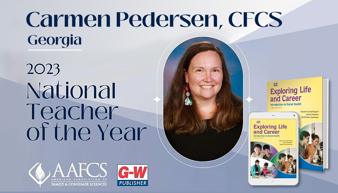 We were honored to sponsor the AAFCS 2023 awards luncheon over the weekend and celebrate 2023 National Teacher of the Year Carmen Pedersen! Congratulations Carmen! #teacheroftheyear #aafcs2023 #GWNews