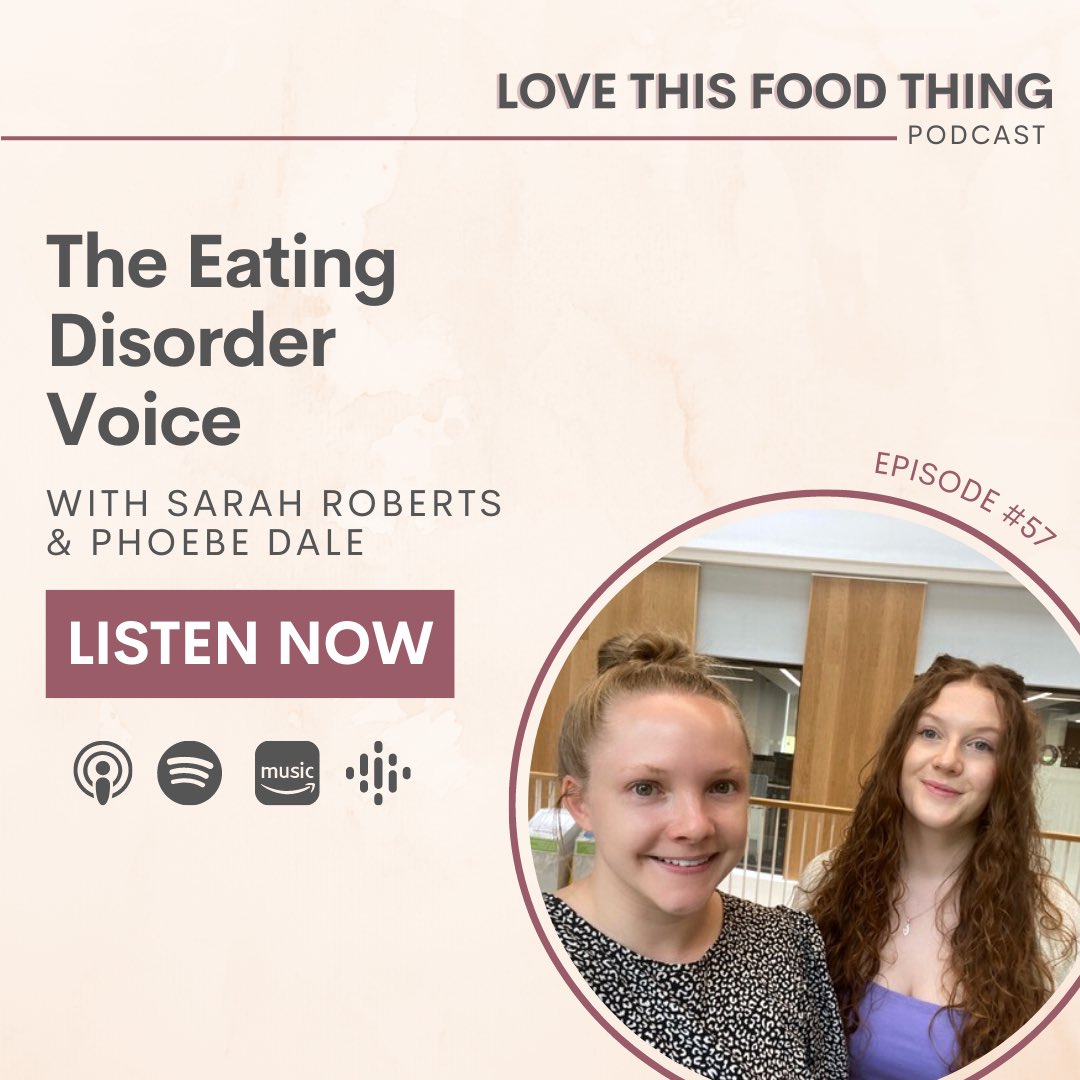 Thank you to Jemma for inviting us on Love This Food Thing Podcast!🎙️
We discussed our research exploring the Eating Disorder Voice💭

Listen here: open.spotify.com/episode/1b5i9l…

Or on other podcast platforms!

#eatingdisorder #eatingdisordervoice #podcast #edawareness #edresearch