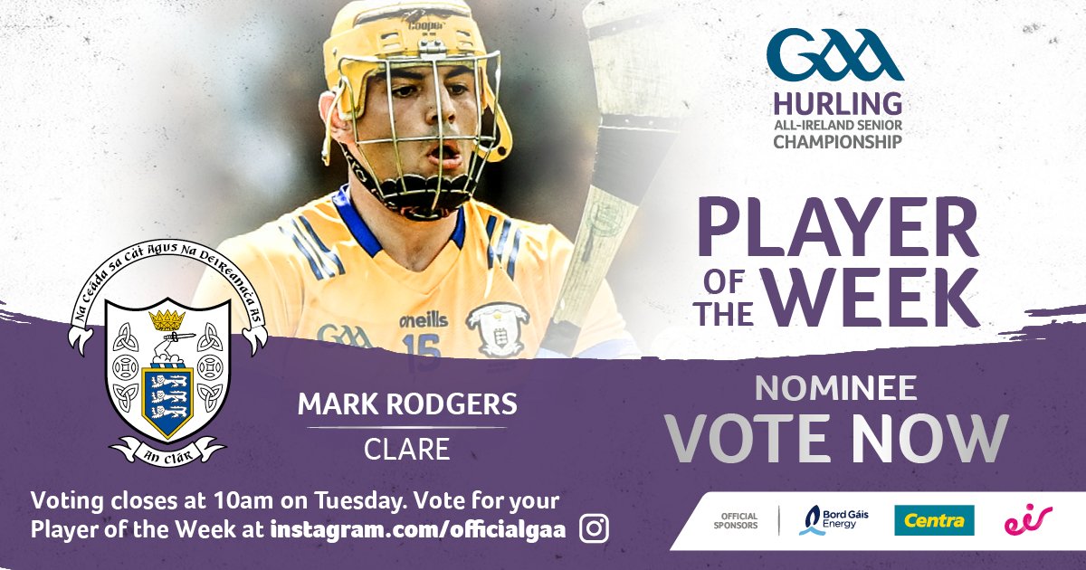 Mark Rodgers registered 1-11 showing his class at senior level as <a href="/GaaClare/">Clare Gaa</a> impressed against Dublin!  Is he your GAA.ie Hurler of the Week? Have your say, vote now on the GAA Instagram Stories!