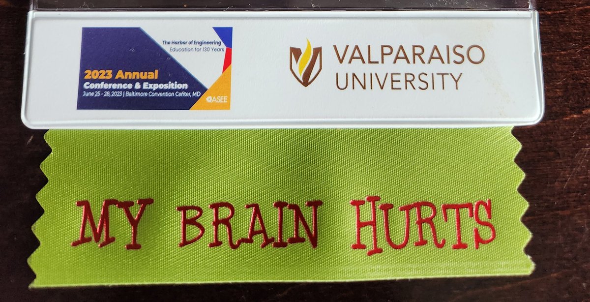 Did I completely forget to grab an "author" ribbon at registration? Yes. Did I immediately jump at the opportunity to get a ribbon that matches the name of possibly my favorite Screeching Weasel album? Also yes.

#ASEE2023