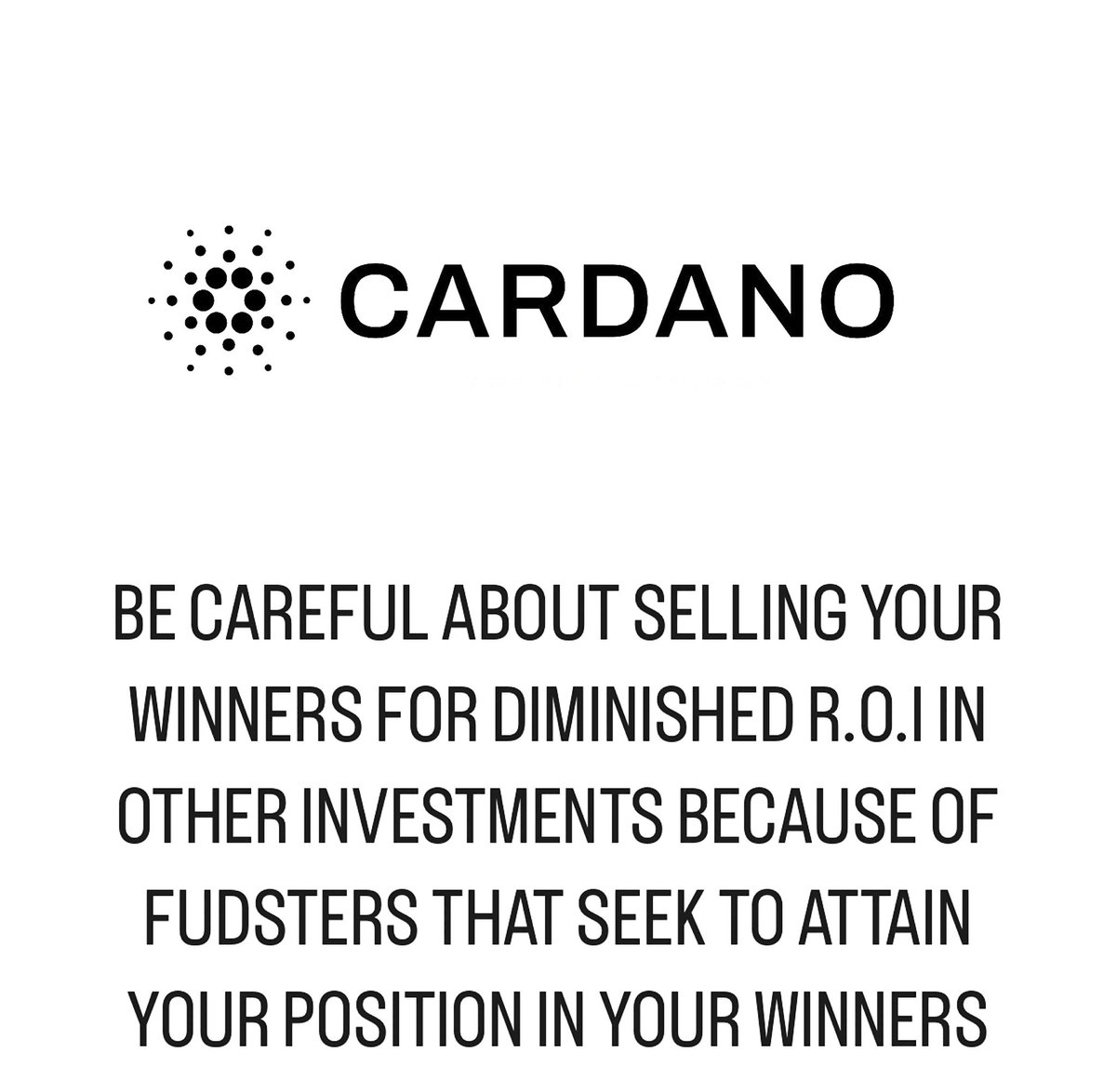 ⚠️ #CARDANO  COMMUNITY 👇🏾 ⚠️

Be Careful about selling your Winners to Invest in DIMINISHED ROI. Below is the amount of Market Cap select #crypto assets need to multiple your money.

#BITCOIN will require  $2,937,850,000,000T to 5X your money

#ETHEREUM will require