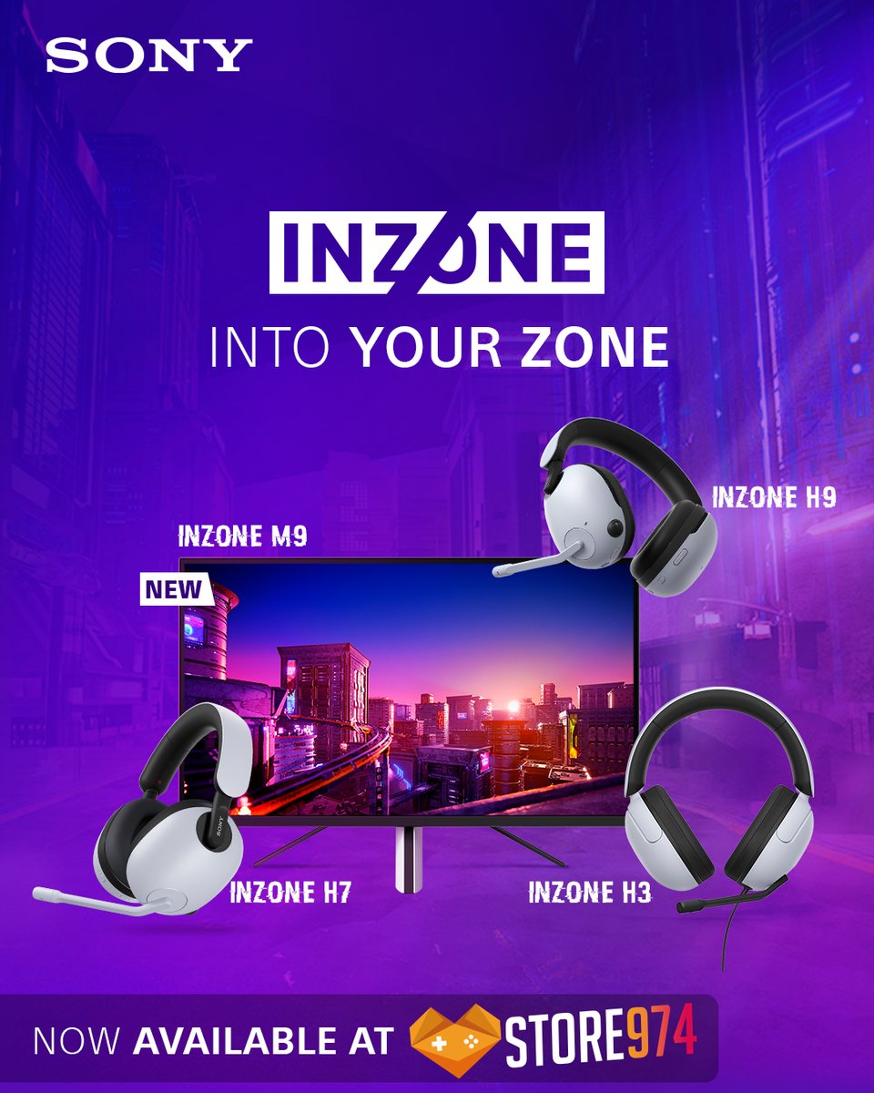 Gear up for gaming greatness with the new SONY INZONE collection, now available at Store974!
👉🏻 store974.com/pages/search-r…

#Store974 #Qatar #Doha #BiggestPCGamingStore #GateMall #MallofQatar #MOQ #SONYINZONE #GameOn #GamingMonitor #GamingHeadphones
