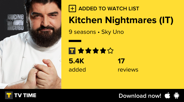 I've just started following Kitchen Nightmares (IT) tvtime.com/r/2RRtb #tvtime
