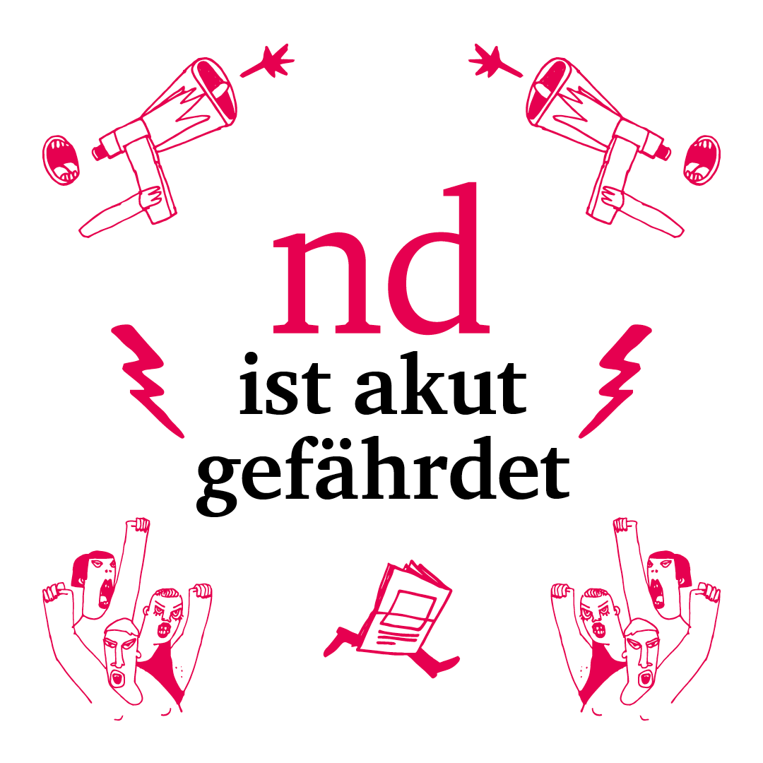 Unsere noch junge nd.Genossenschaft ist in akuten Schwierigkeiten und braucht dringend Unterstützung. Damit #ndbleibt 
🤝 Abo abschließen auf dasnd.de/abo
✊ Mitglied der Genossenschaft werden auf dasnd.de/genossenschaft
👍 Freiwillig zahlen auf dasnd.de/freiwilligzahl…
