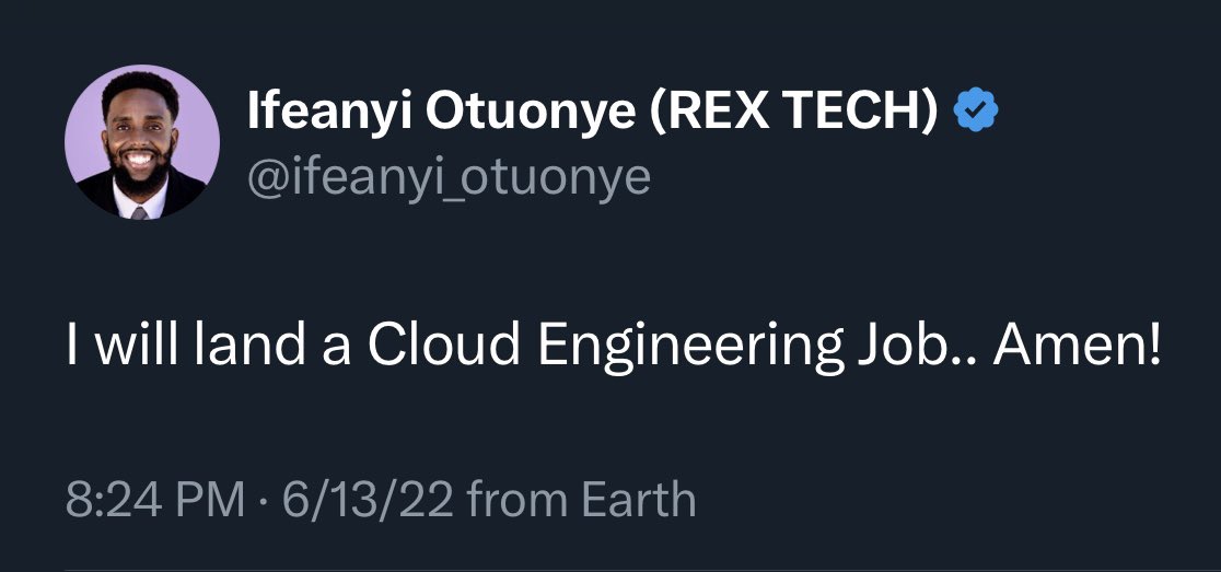 Exactly 12 months ago, I spoke it into existence, I put in the work, believed, and put my faith in God…

Today, 12 months after, I’m starting my 4th week as a Cloud Engineer! 

Thank God for Favor! 

#Cloud #CloudComputing #TechTwitter #BlackTechTwitter