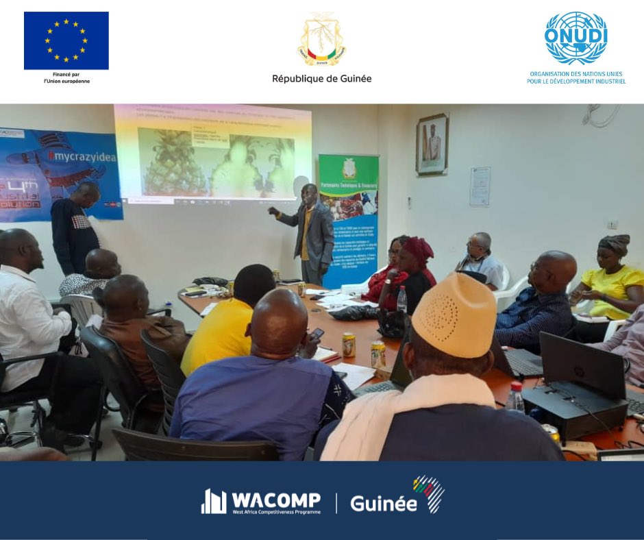 WACOMP_Guinea's tweet photo. Du 20 au 23 juin, la Commission Technique Agro-alimentaire s’est retrouvée à l'Institut Guineen de Normalisation et de Métrologie (IGNM) pour adopter 24 projets de normes sur l’ananas et autres produits horticoles.
#wacomp #refila
💶 @UEenguinee ⚙️@UNIDO https://t.co/ulaHpu12Q4