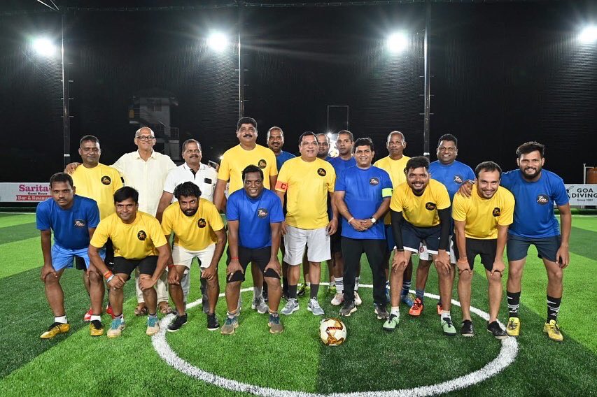 MauvinGodinho's tweet photo. Attended the #GrandeFinale of the 1st #Mormugao Level Futsal Tournament held at the newly inaugurated Sole Blaze Multipurpose Arena in #Chicolna.

Additionally, participated in a friendly #FutsalMatch along with the Hon'ble MLA of Vasco Constituency Shri @DajiSalkar (1/2) https://t.co/MDvbK30lBX