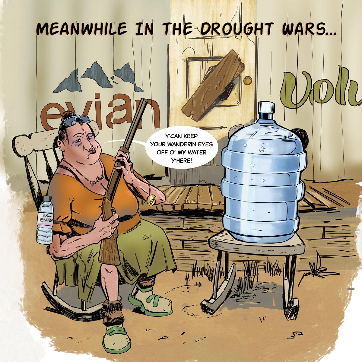 PanelPushers's tweet photo. Our first contribution to the "Drought" theme is from @jackDaviesart . Where will your loyalty lie? #comics https://t.co/1xVqUaszH9