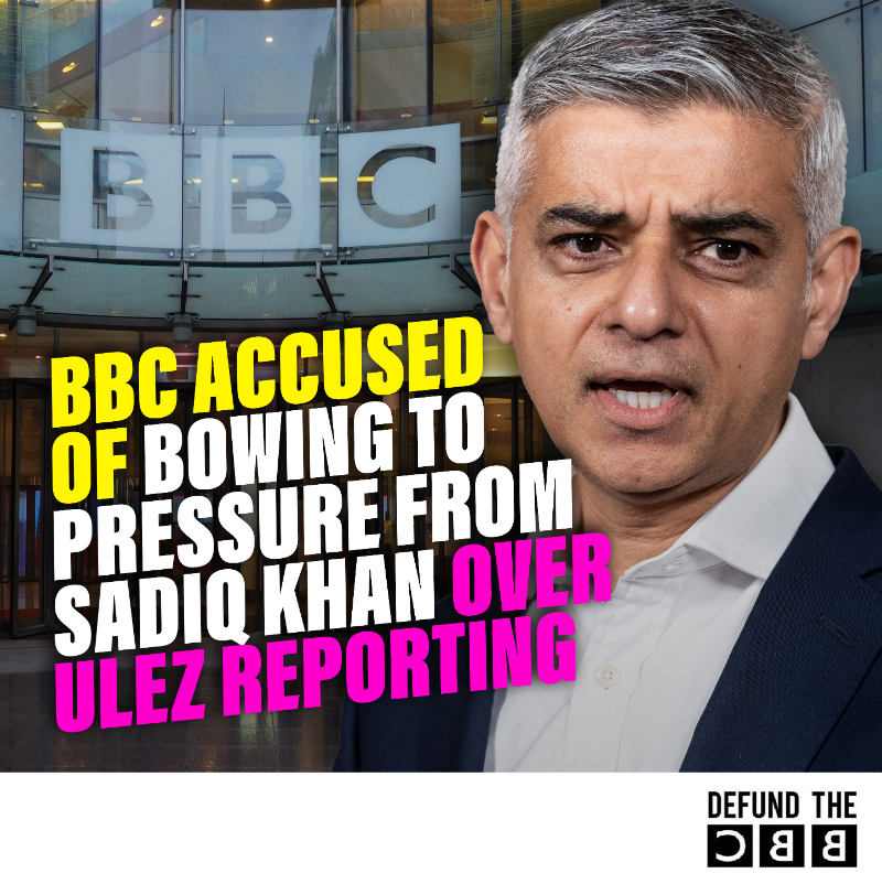 DefundBBC's tweet photo. 🚨LEAKED: Messages show an editor at the BBC demanded stories on the ULEZ are escalated to senior levels for sign-off due to a ’complaint’ from Sadiq Khan.

The BBC is supposed to hold politicians to account, not shield them from scrutiny! #DefundTheBBC