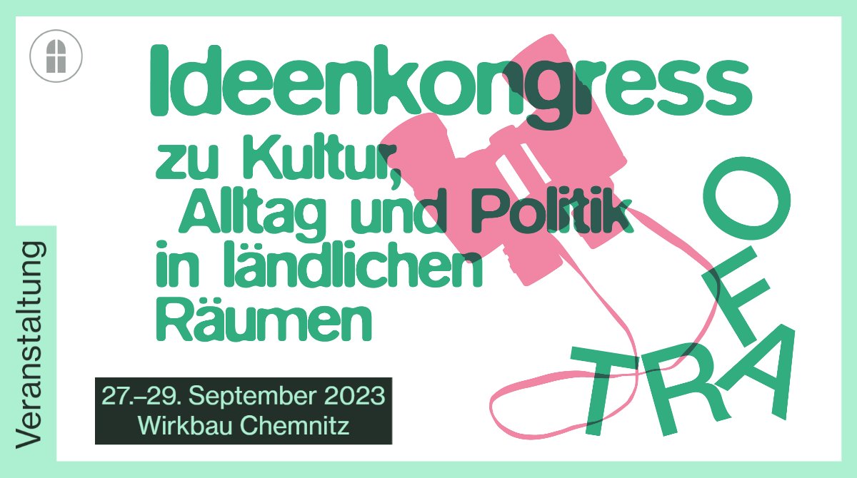 Das Programm „Kirchturmdenken“ wird auf dem 2. @TRAFOProgramm - Ideenkongress 2023 vorgestellt. Kultur, Alltag und Politik in ländlichen Räumen werden vom 27.– 29.09. im Wirkbau Chemnitz diskutiert. Anmeldung ab Juli 2023 unter 👉 bit.ly/3CuoQki möglich.
