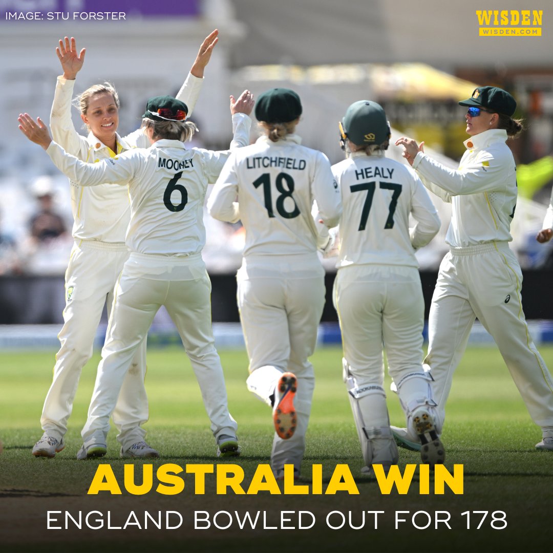 AUSTRALIA WIN THE WOMEN'S ASHES TEST MATCH

Ash Gardner takes eight wickets in the innings as Australia take a 4-0 lead in the multi-format series.

#Ashes2023