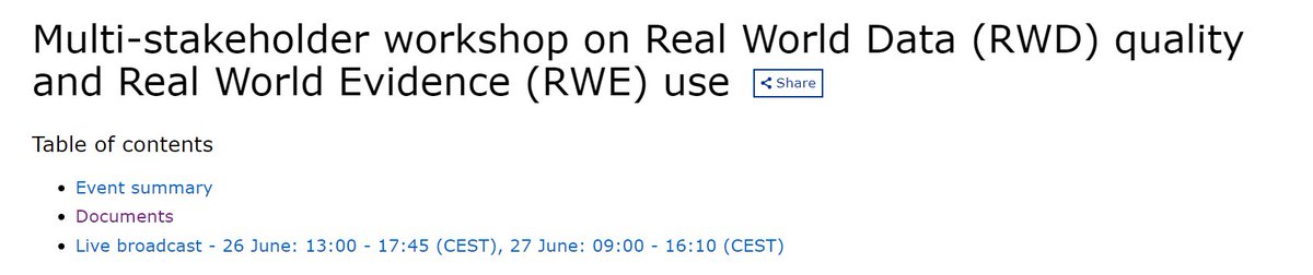 Live streaming now:

#RWE #RWD #DataQuality #DARWIN_EU