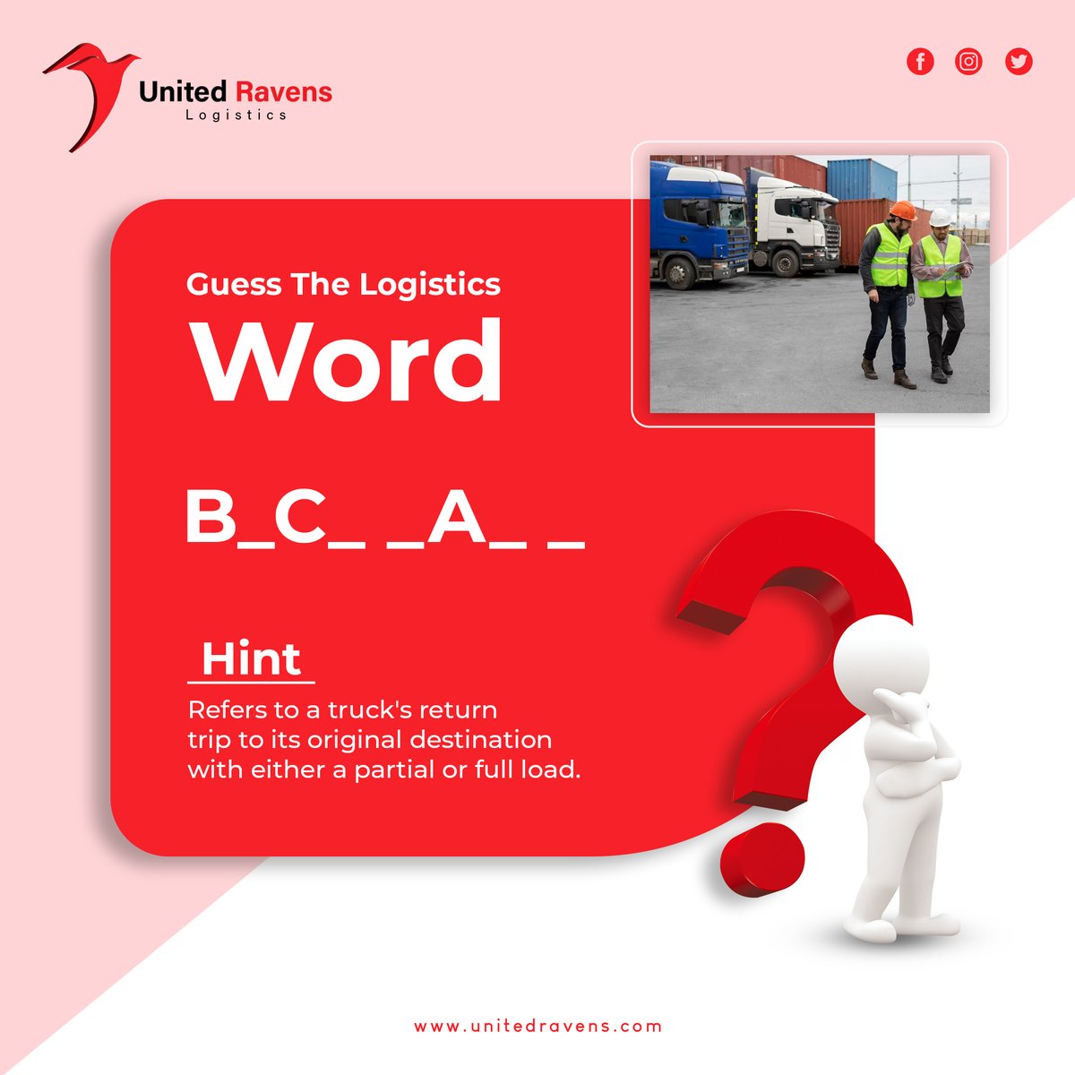 Let's test your supply chain knowledge!🙄

Unscramble the letters to reveal a common logistics term. Can you guess the word before time runs out?🧐

Tag your friends and challenge them as well!
#unitedravens #unitedstates #logistics #trucks #refers #guess #logisticsmanagement