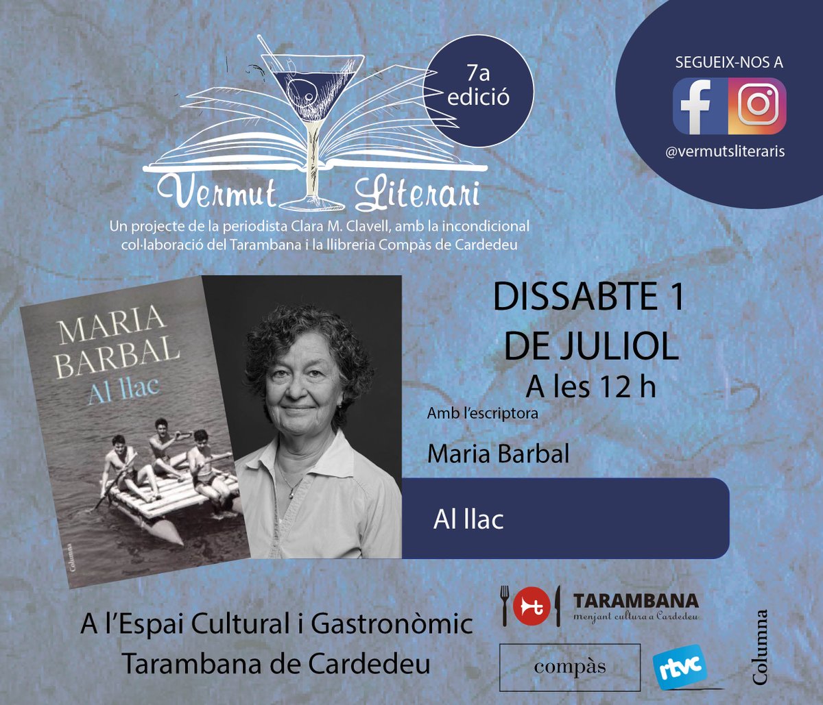 Aquest dissabte traca final de la 7a edició amb la Maria Barbal! 🧡

<a href="/columnaedicions/">Columna</a> @Compascardedeu <a href="/eltarambana/">Tarambana</a> <a href="/rtvcardedeu/">RTVCardedeu</a> #alllac #vermutsliteraris