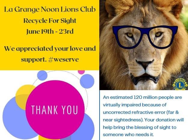 Thank you! Thank you! Thank you! #lagrangenoonlionsclub #WeServe