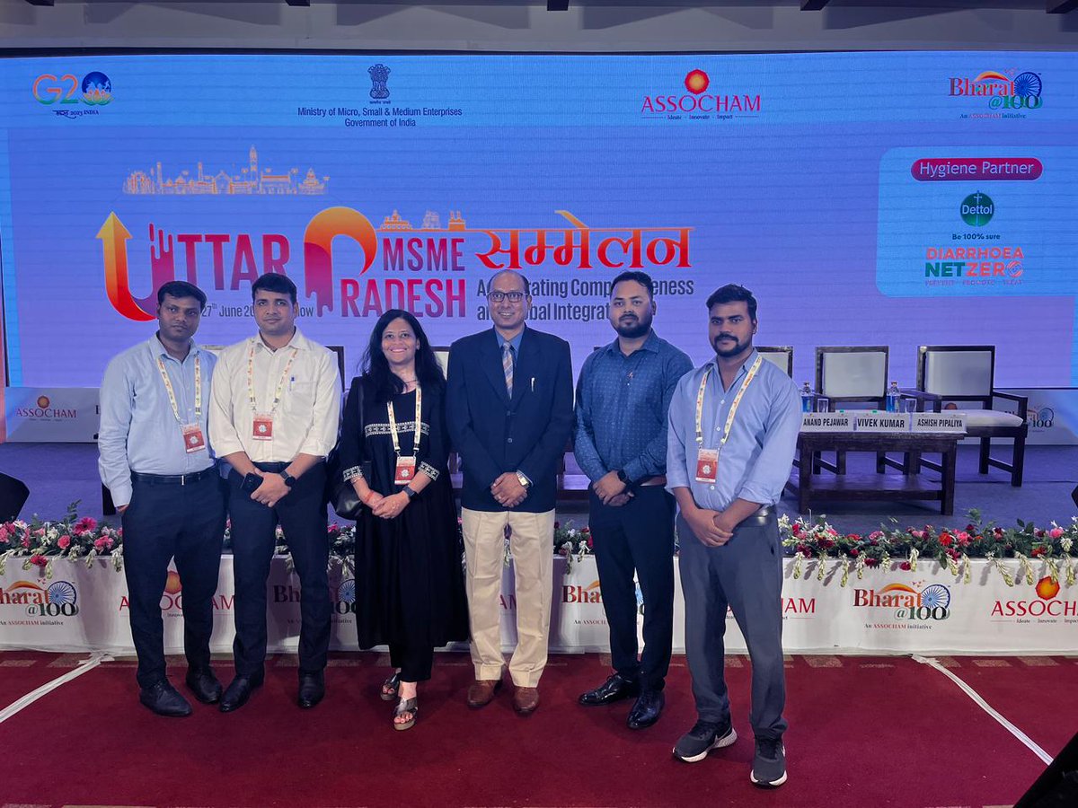 Team @InnovationHubUP at #UttarPradesh #MSMESammelan - Accelerating Competitiveness and Global Integration organized by @ASSOCHAM4India at Lucknow on June 26-27, 2023 in the presence of @RakeshSachan_ ,Honorable Cabinet Minister UP @minmsme @startupindia @AKTU_Lucknow