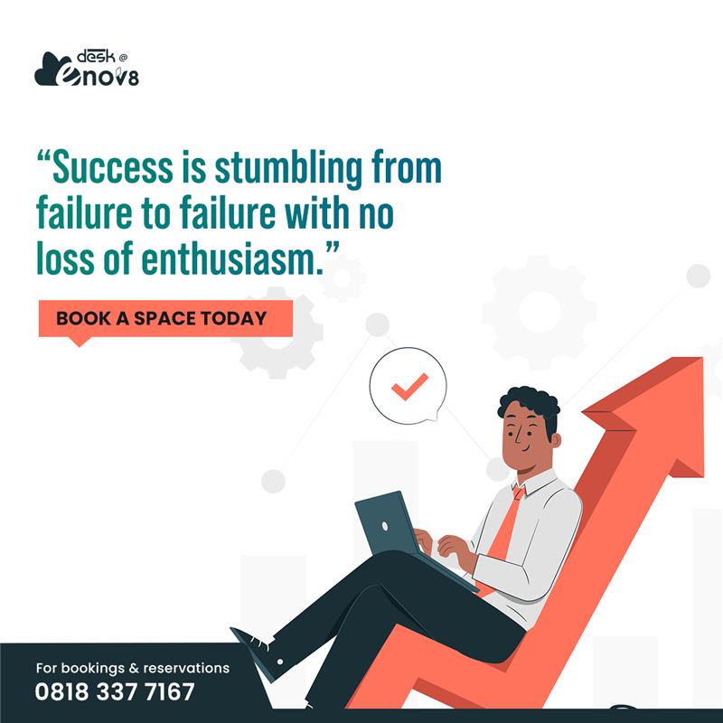 Desk_Enov8's tweet photo. Success is stumbling from failure to failure with no loss of enthusiasm. 

Do not give up on your dreams.

Book a space with us today. 

Call 0818-337-7167 for a quick tour around our coworking space.

#coworkingspaceinlekki #topcoworkingspaces #lekkicoworkingspace #deskatenov8 https://t.co/PlNKwVb7O2