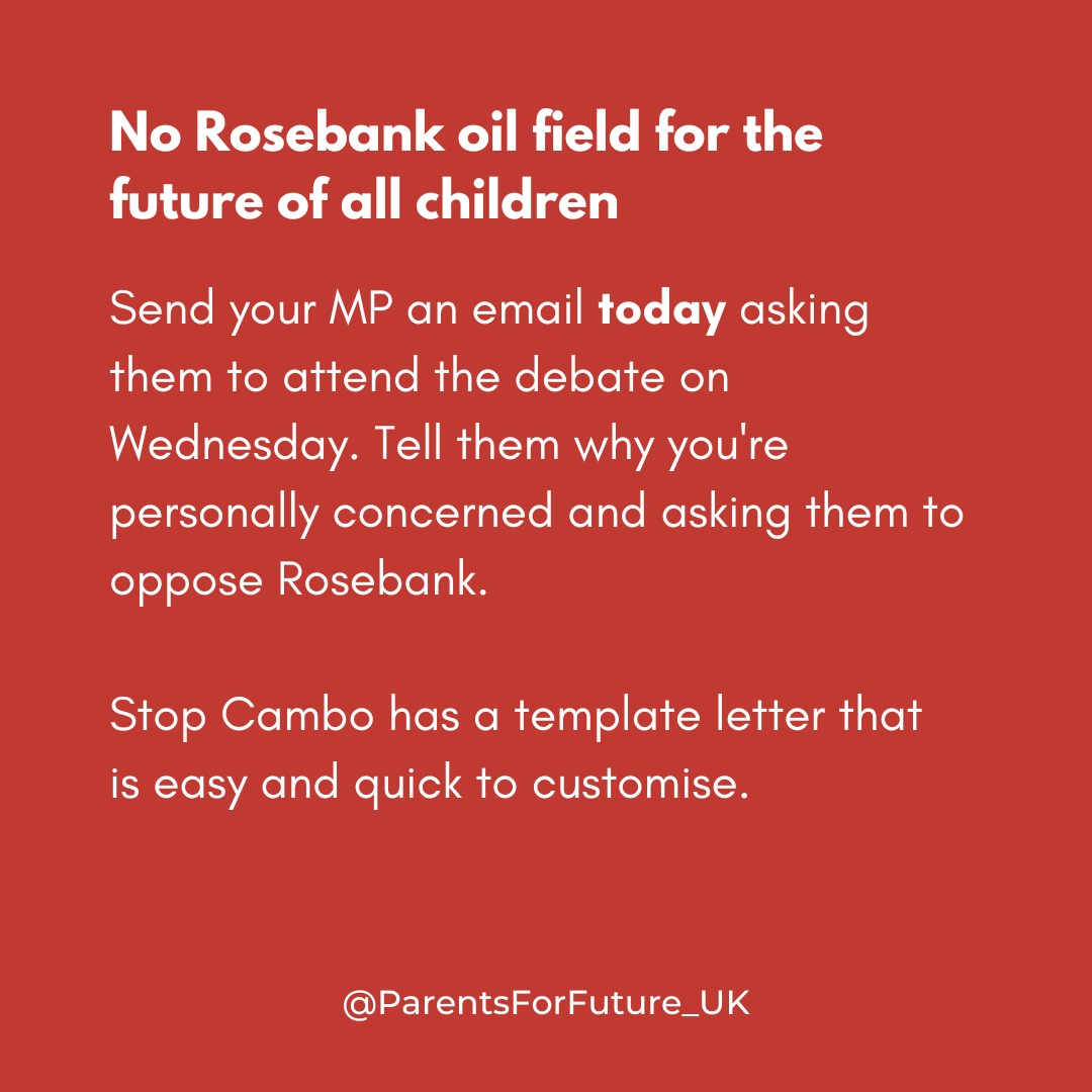 🚨Call on your MP to attend the Rosebank debate happening this Wednesday 28th June 🚨

Rosebank is the biggest undeveloped oil field in the UK and is currently up for approval by the UK government.