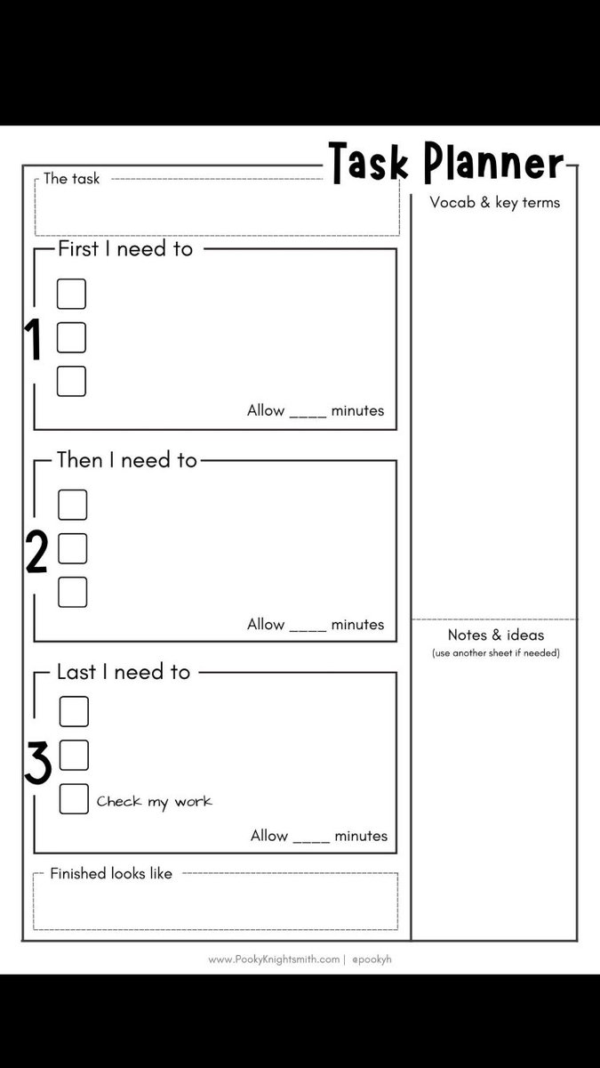This is made for SEND schools. However, it might be useful if edited and given to a TA to support a pupil with chunking down a specific task.