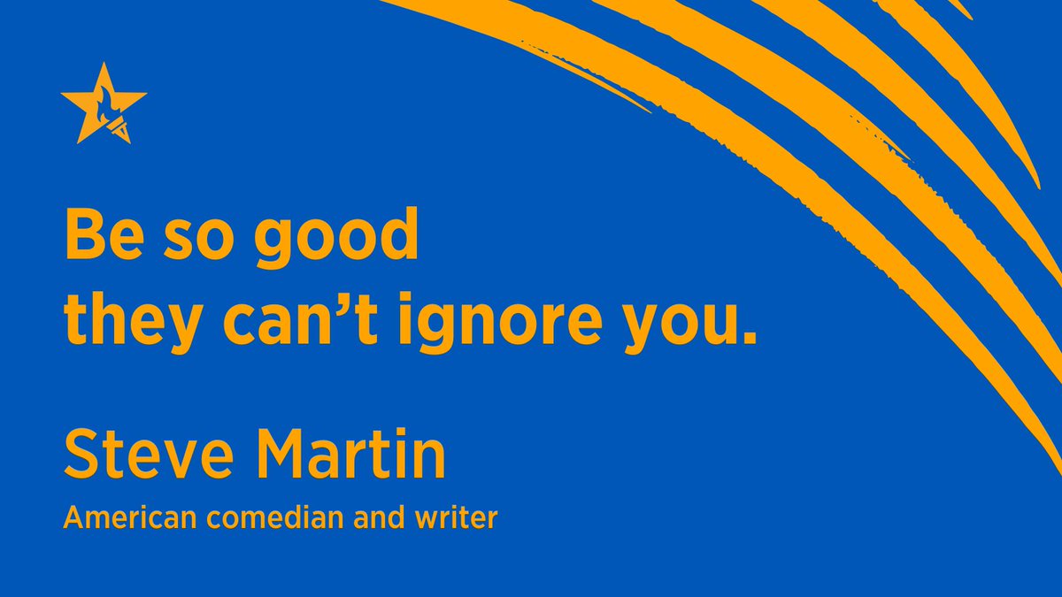 Ackano1's tweet photo. “Be so good they can’t ignore you.” – Steve Martin, American comedian and writer

📷 A great challenge for a new week!  What are you best at?  #MondayMotivation https://t.co/6yT0fclKza