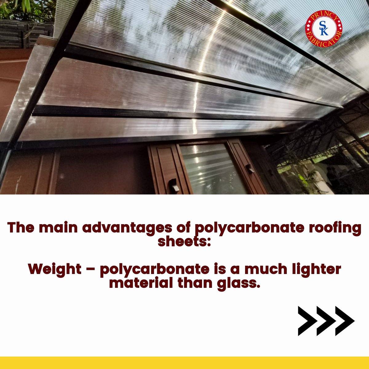 PrincyFab's tweet photo. The main advantages of polycarbonate roofing sheets.
.
.
.
#fabrication #metalfabrication #Fabricationwork #customfabrication #fabricators #fabricator #fabricatorlife #metalwork #metalworking #grills #remoteshutter #gatefabrication #rollingshutter #goafabricator #metalrailings https://t.co/YsH6JqAKJm