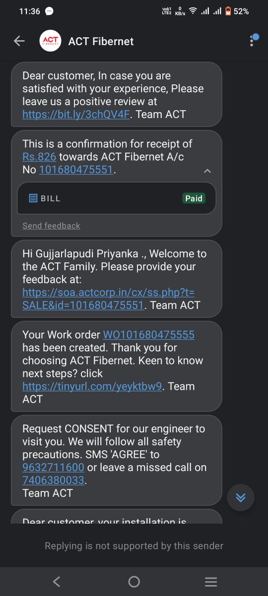 satishg550's tweet photo. Here are the screenshots of the issue. My account no is: 101680475551. Please @TRAI and @consaff take serious action on this. @cyberabadpolice please look into fraud companies like this.. #Feelingthedisadvantage https://t.co/UHWZHQoOZc