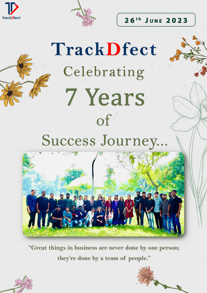TrackDfect's tweet photo. TrackDfect Celebrating 7 Years of Success Journey...

reach us @

https://t.co/d0MD8WWwFq

info@trackdfect.com

#celebrations #TrackDfect #anniversary #7thanniversary #OffshoreTesting #softwaretesting #apiautomation #testing #performancetesting #success https://t.co/cUlQXXeMdc