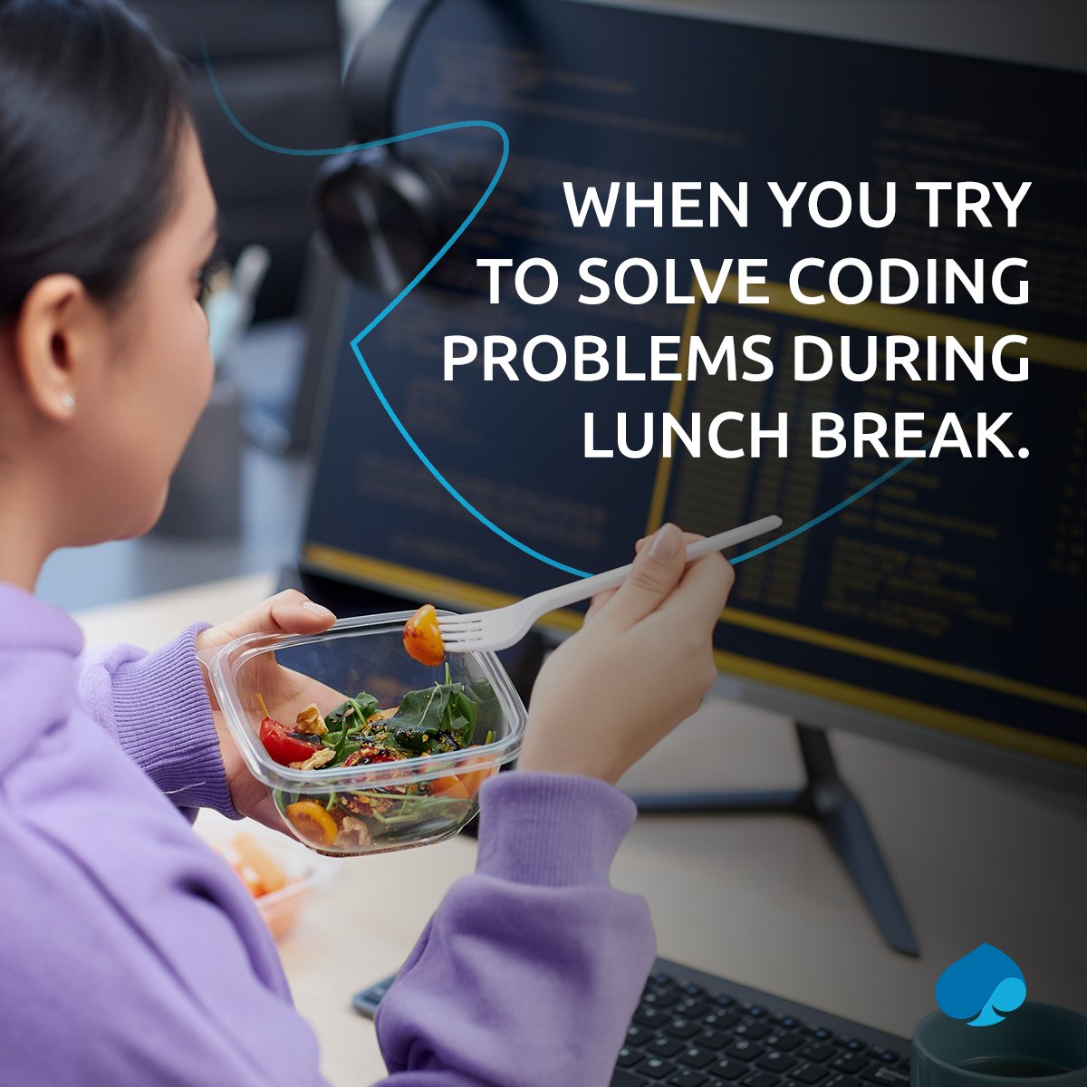 When your hunger for food competes with your hunger for coding challenges. 
#MondayMotivation