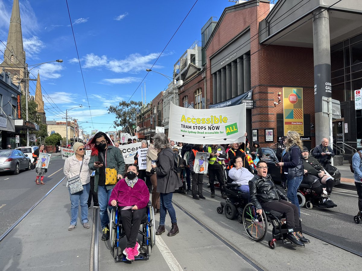 Campaigners lobbying for accessible tram stops along Sydney Road received some great media coverage last week. 

Please help us make sure the message reaches our politicians loudly and clearly by signing this parliamentary petition:

parliament.vic.gov.au/view-sign-e-pe…

#disabilityrights