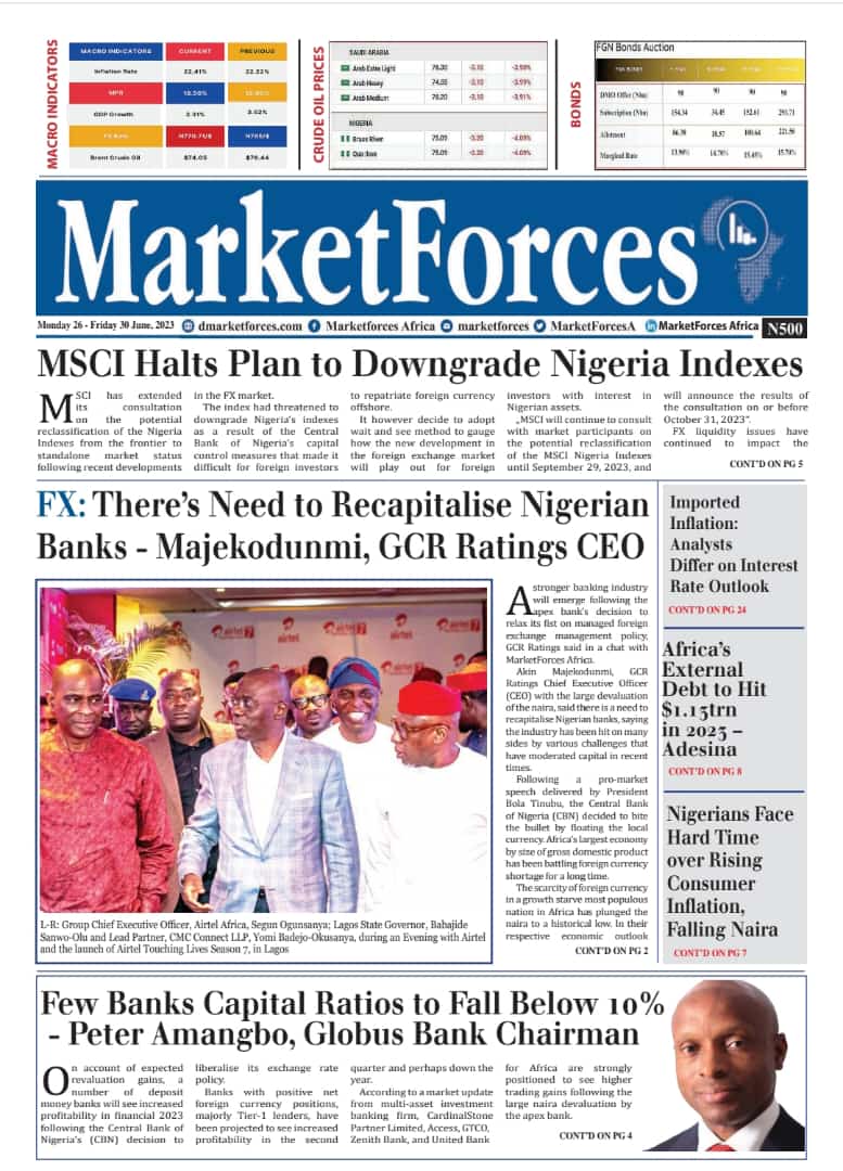 June 26th Frontcover from @MarketforcesA 

#FinancualNews #BusinessNews #Naira #Banks