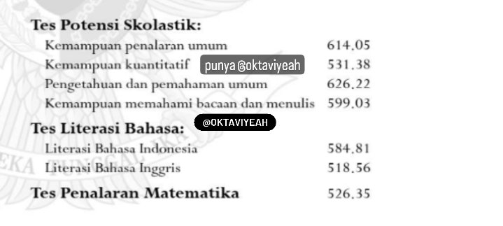 oktaviyeah's tweet photo. @sbmptnfess rata2 571 lolos pil 1 PBSID UM https://t.co/BD1mqH8o2Y