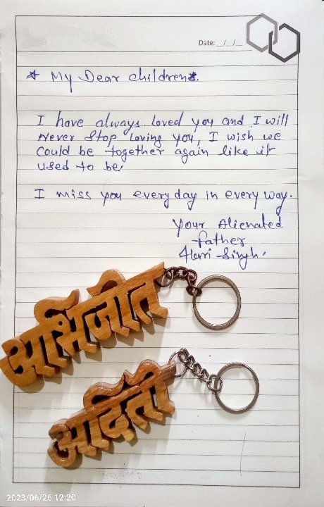 मेरे बच्चों कोई कितना भी जहर तुम्हारे कोमल मन में मेरे खिलाफ़ भरे पर मैं हमेशा तुमसे प्यार करता हूं और करता रहूंगा।

<a href="/HaaraNahi/">Haara nahi</a> 
<a href="/Shiv_ChildFirst/">Shiv, #ParentalAlienation</a> 
<a href="/Bambootreeorg/">Bambootree</a> 
<a href="/erasedfamilies/">erasedfamilies</a>
<a href="/sifbhopal/">BHAI Welfare Society</a> 
<a href="/Tnitin22/">nitin talwar</a> 
<a href="/imsanjeevpanda/">Fighter Panda, Father of Shriyans(Arya)</a> 
<a href="/ashrafnansari/">Ashraf Ansari</a> 
#ParentalAlienation 
#ChildAbuse