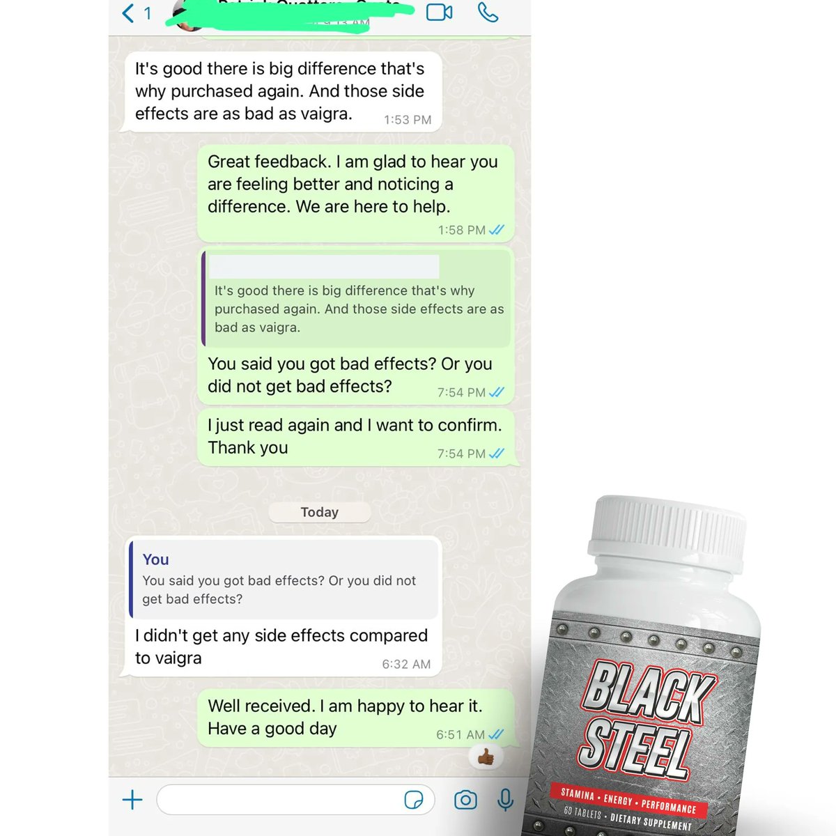 tiamarketplace's tweet image. Expressing heartfelt gratitude for the wonderful testimonial. Thank you for your kind words and support!

#BlackSteel #MacaRoot #ForMen #NaturalSupplement #TakeCharge #Testimonial