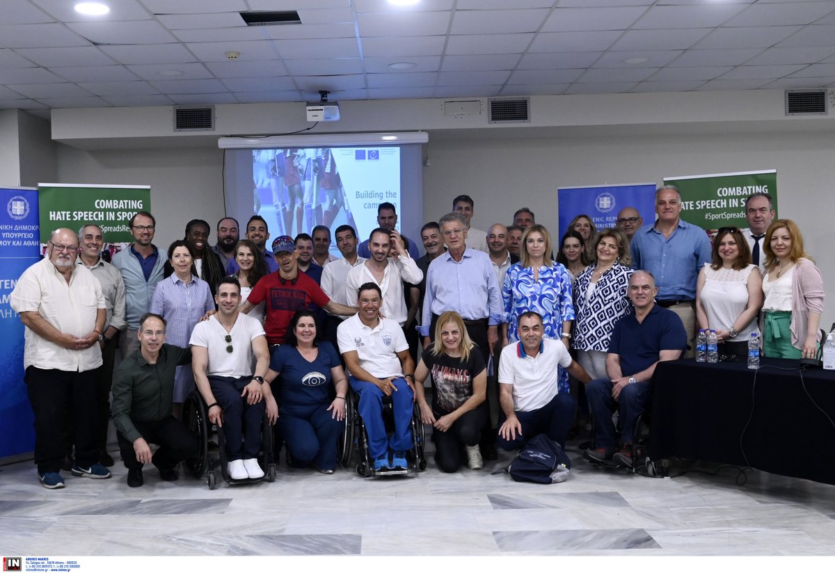 CoE_Sports's tweet photo. The joint project Combating hate speech in sport gathers in a 2-day workshop in Athens expertise from 🇫🇷🇮🇹🇬🇷🇲🇪 &amp; 🇪🇸 to develop a joint campaign against #hatespeech in sport. 

#CoE4Sport #SportSpreadsRespect
@EUDELCoE 
🔗 https://t.co/Sweh1tTZqw https://t.co/C8jAExXnQn