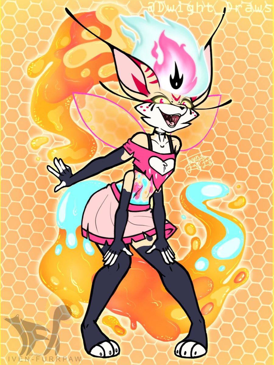 Dwight_Draws's tweet photo. Well I just had to draw her >////> shes such a fiery babe!~ I wanted to try my hand at her honey like hair and I gotta say its a really fun style I might have to include in an oc of my own~ Love her design!
#CottonCandy #HelluvaBoss #beezlebub #vivziepop 
https://t.co/NIoucqVWN6 https://t.co/adkv6fT4i6