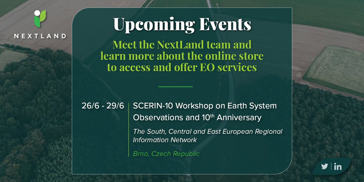 NextLand (@nextland_eo) on Twitter photo Day 1⃣ of the #SCERIN-10 workshop in Brno 🇨🇿
Ioannis Manakos <a href="/CERTHellas/">ΕΚΕΤΑ-CERTH</a> will explain more about #CanopyHeight estimation from #Sentinel2 using #machinelearning and how to access #EOservices via the #NextLand online store.
🗓️ 27/6
⏰ 13:45-14:00 CEST
➡️ scerin.eu/scerin2023/ind… Day 1⃣ of the #SCERIN-10 workshop in Brno 🇨🇿
Ioannis Manakos <a href="/CERTHellas/">ΕΚΕΤΑ-CERTH</a> will explain more about #CanopyHeight estimation from #Sentinel2 using #machinelearning and how to access #EOservices via the #NextLand online store.
🗓️ 27/6
⏰ 13:45-14:00 CEST
➡️ scerin.eu/scerin2023/ind…