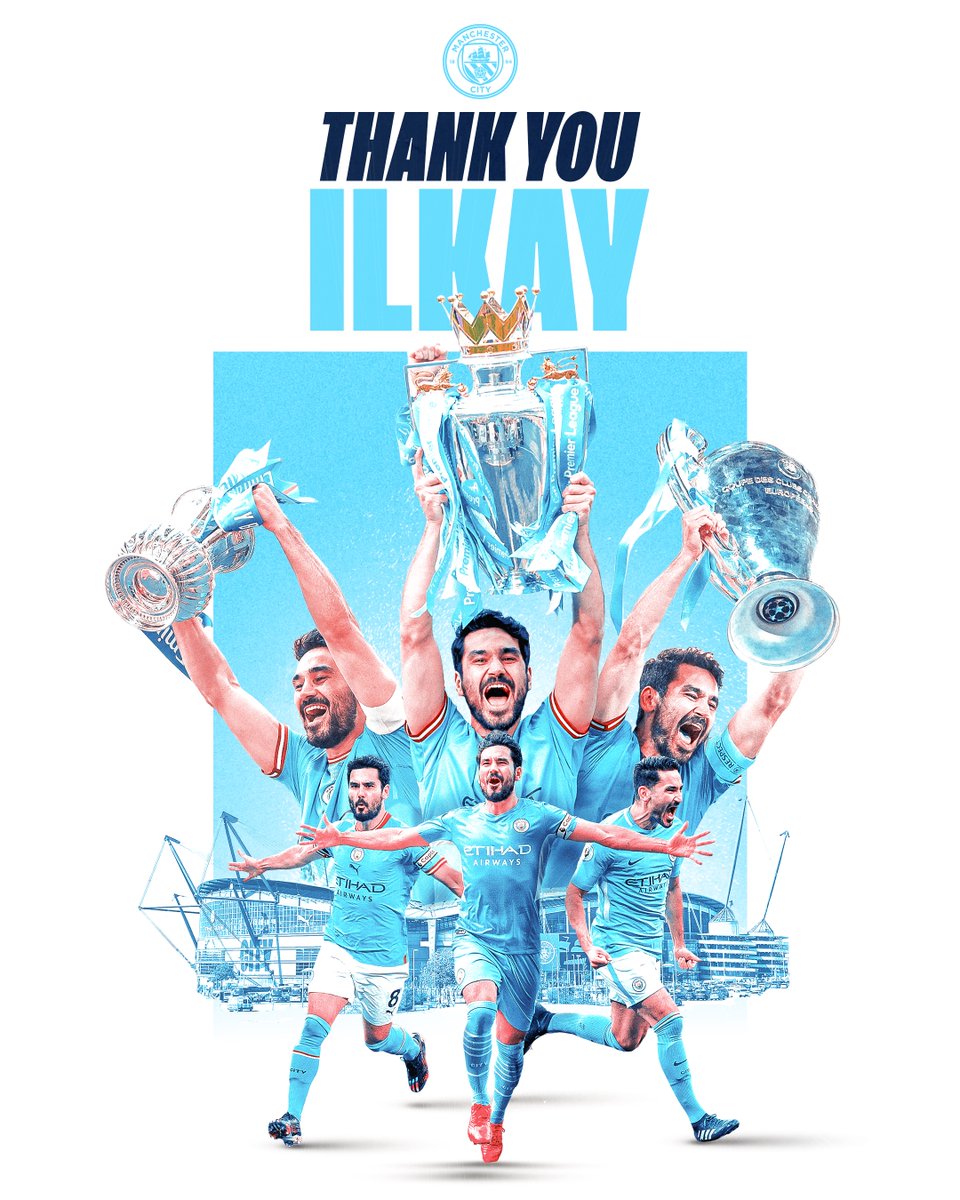 Thank you, Ilkay 🩵

@IlkayGuendogan is to join Barcelona bringing an end to a hugely successful seven-year stay with Manchester City