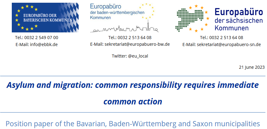 eu_local's tweet image. 🔴English version: #Asylum &amp;amp; #Migration: The #Local Authorities from Bavaria, Baden-Württemberg and Saxony support EU-wide common &amp;amp; effective approaches &amp;amp; call on the 🇪🇺 #EU to act swiftly. The local level must be relieved. All positions here: ebbk.de/media/22329/en…