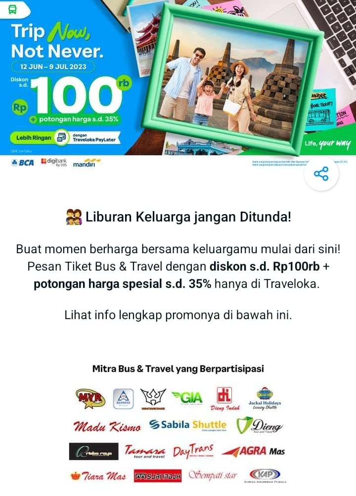 ifandamn's tweet photo. Absen dulu guys yg dari kemarin ngincer long weekend minggu ini👋
Kalian rencananya mau liburan kemana?
Kalau gue mau lesgo ke Cilacap, naik Bus santai biar liburan makin asik. Saran gue cek Traveloka banyak promo Bus &amp; Travel https://t.co/fy9iqkMG47

#YangPastiPastiAja https://t.co/Z1EirvSkKn